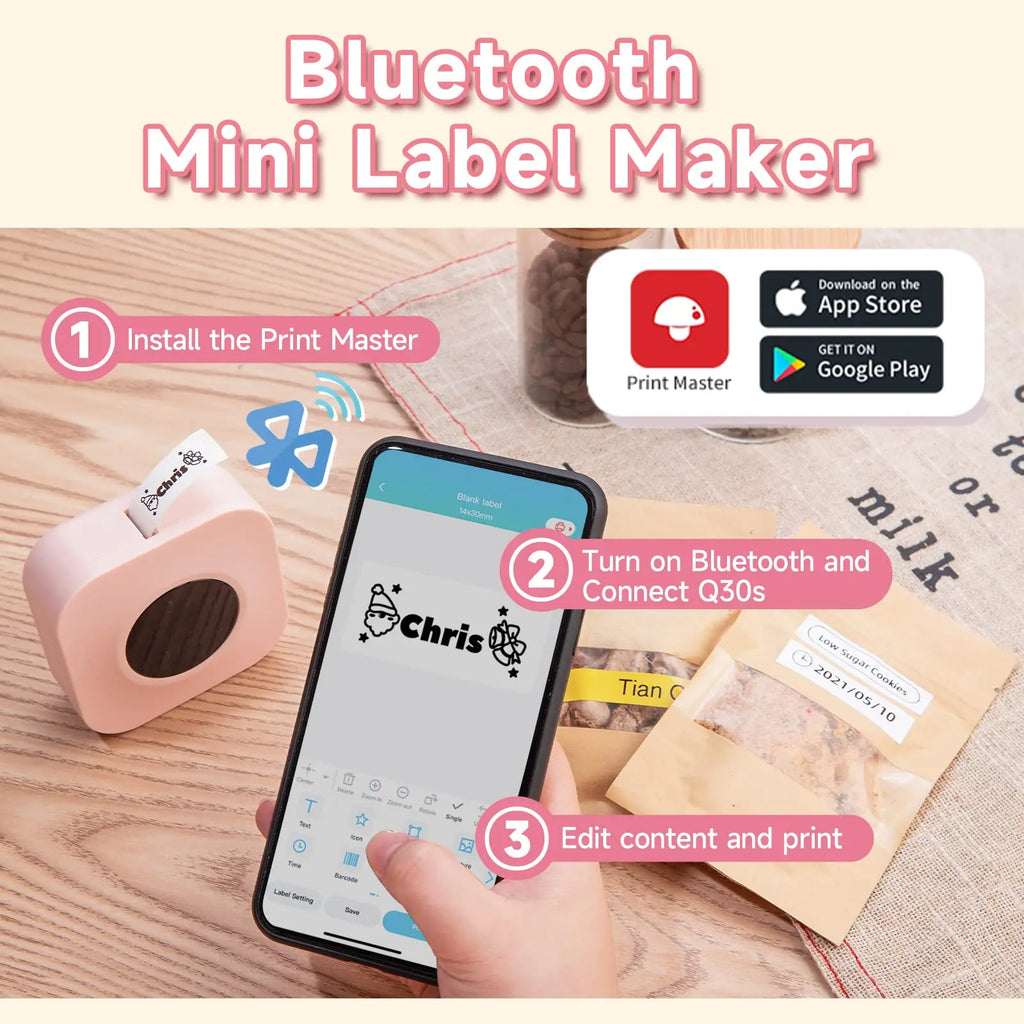 Mini impresora termica de etiquetas / Mini thermal label printer / मिनी थर्मल लेबल प्रिंटर